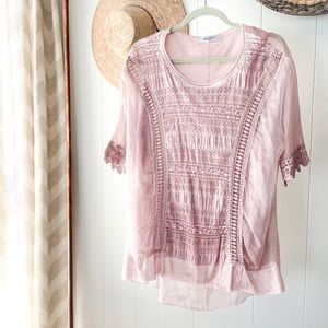 BAILEY sheer mauve blouse